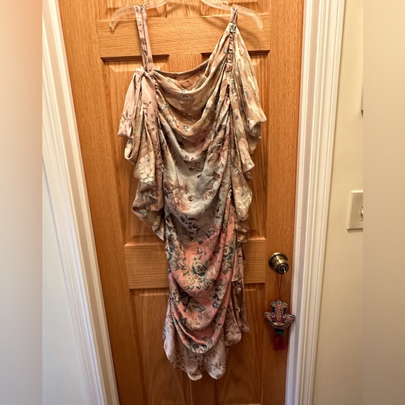 Zimmerman Size 2, Multicolored Floral Printed Silk Unbridled Elixir Draped Dress - Picture 3 of 7